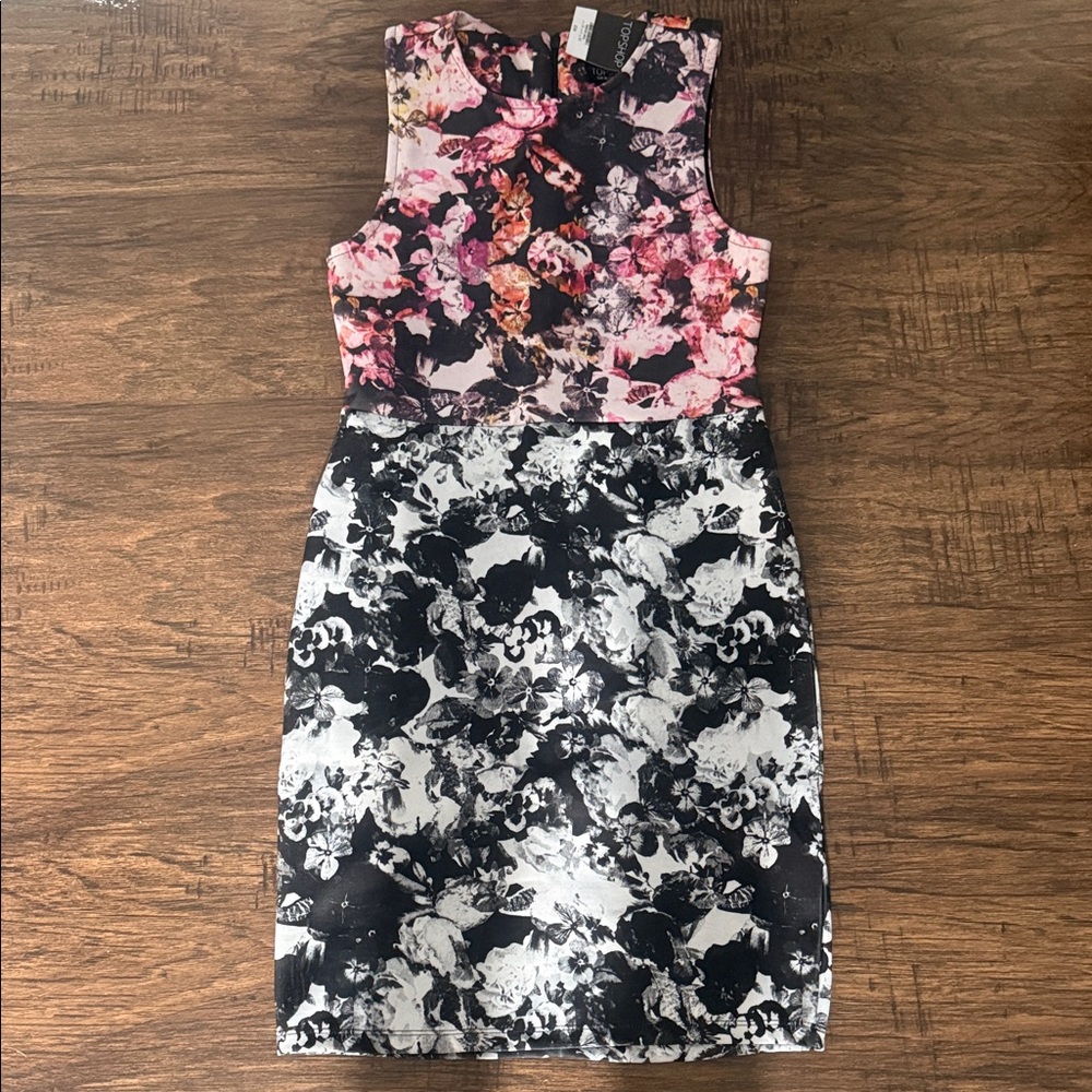 Topshop Floral Contrast Mini Dress - Picture 7 of 10